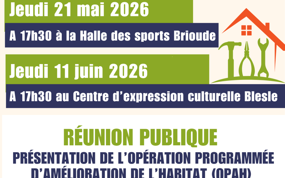 OPAH : deux réunions publiques d’information organisées à Brioude et Blesle